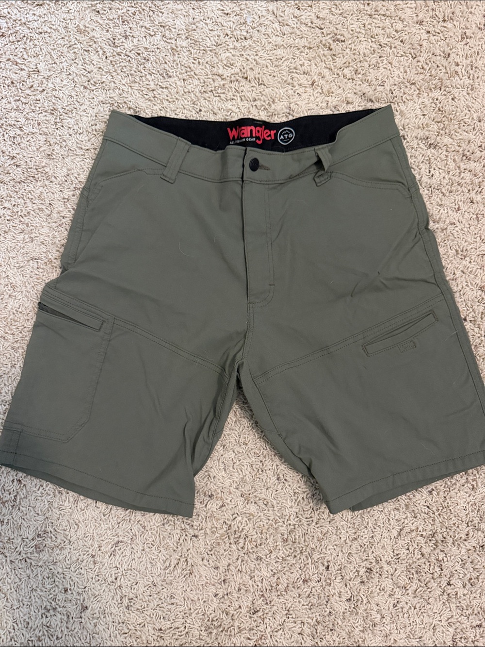 Wrangler Olive Green Cargo Shorts with Utility Pockets